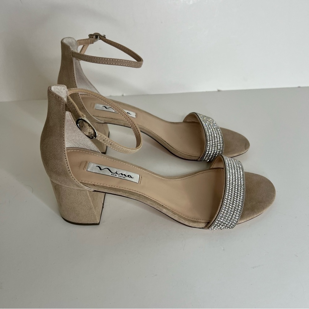 Nina Silver Taupe Heels Womens 9.5